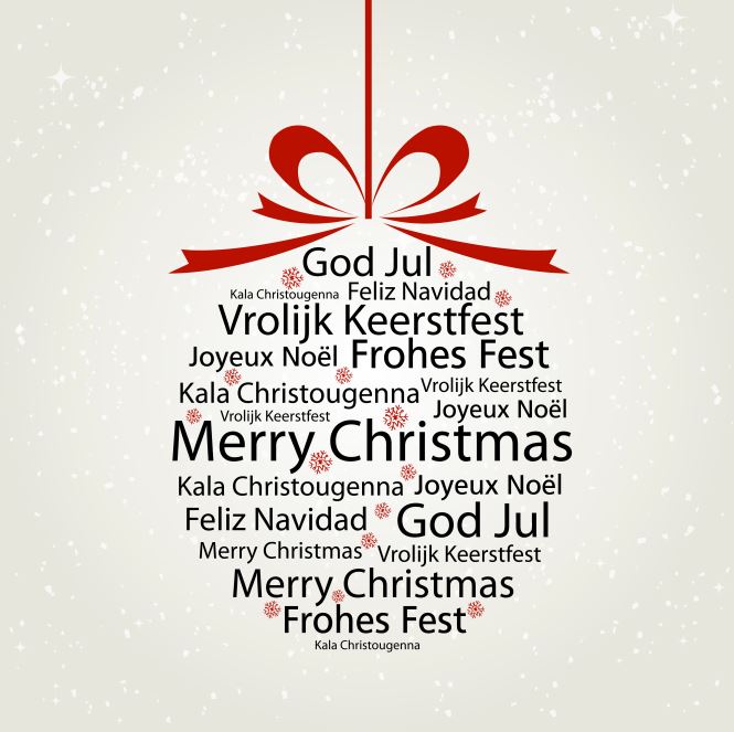 Christmas image in various languages
